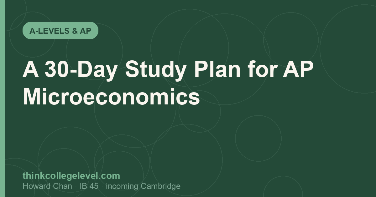 A 30-Day Study Plan for AP Microeconomics