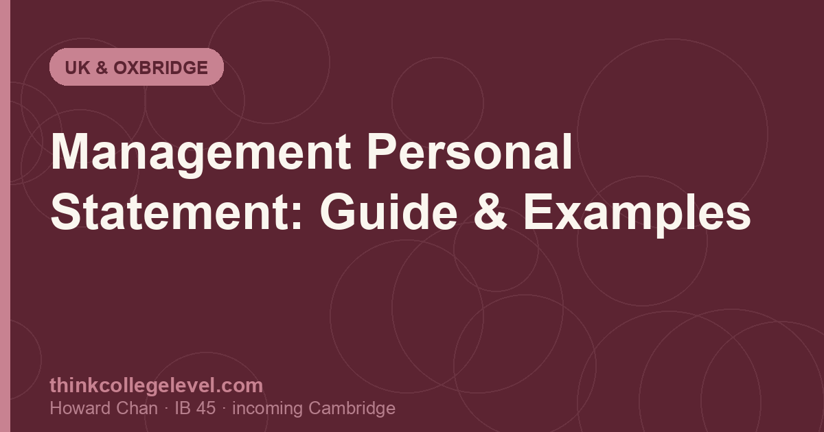 Management Personal Statement: Guide & Examples